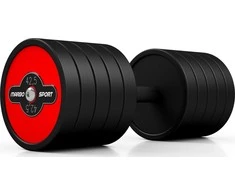 Gumuotas hantelis Marbo Sport, raudonas, 42,5kg