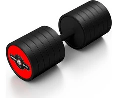 Gumuotas hantelis Marbo Sport, raudonas, 45 kg