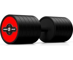 Gumuotas hantelis Marbo Sport, raudonas, 45 kg