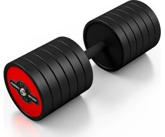 Gumuotas hantelis Marbo Sport, raudonas, 47,5kg