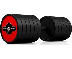 Gumuotas hantelis Marbo Sport, raudonas, 47,5kg