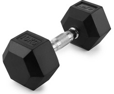 HEX 10 kg guminis ketaus hantelis - UpForm