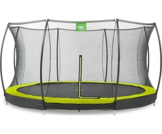 Įleidžiamas batutas EXIT Silhouette ø427 cm su apsauginiu tinklu, žalias