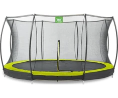 Įleidžiamas batutas EXIT Silhouette ø427 cm su apsauginiu tinklu, žalias