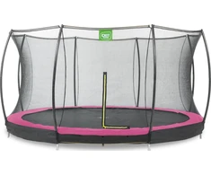 Įleidžiamas batutas EXIT Silhouette ø427 cm su apsauginiu tinklu, rožinis