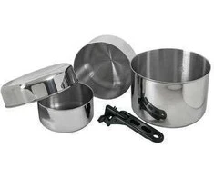 Indų rinkinys BasicNature Stainless Steel Biwak 3