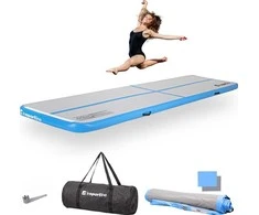 Pripučiamas mankštos kilimėlis inSPORTline Airstunt 400 x 100 x 10 cm, baltas