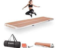 Pripučiamas mankštos kilimėlis inSPORTline Airstunt 400 x 100 x 10 cm Mocha Mousse