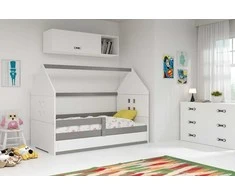 Interbeds Vaikiška lova NAMELIS 1 - balta-pilka, viengulė, 160x800cm