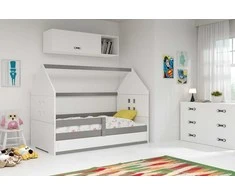 Interbeds Vaikiška lova NAMELIS 1 - balta-pilka, viengulė, 160x800cm