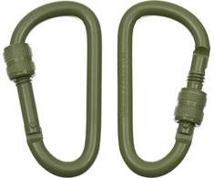 Karabinas D MFH su srieginiu užraktu, žalias, 8 mm x 8 cm