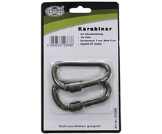 Karabinas D MFH užsukamu užraktu, žalias, 8mmx8cm