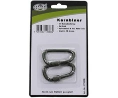 Karabinas D MFH užsukamu užraktu, žalias, 6mmx6cm