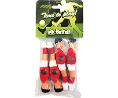 Stalo futbolo žaidėjai Buffalo, raudoni / balti, 13 mm, 4 vnt.
