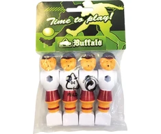 Stalo futbolo žaidėjai Buffalo, raudona / balta, 16 mm, 4 vnt.