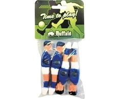 Keičiamas stalo futbolo žaidėjas Buffalo, mėlynas / baltas, 13 mm, 4 vnt.