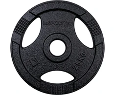 Ketaus olimpinis svorio diskas inSPORTline Hamerton, juodas, 25 kg, 50 mm