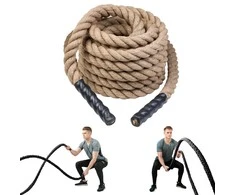 Natūrali jėgos-kovos virvė iš sizalio inSPORTline Waverope Base 15m 50mm 15,8kg