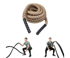 Natūrali jėgos-kovos virvė iš sizalio inSPORTline Waverope Base 9m 40mm 5,7kg