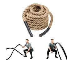 Natūrali jėgos-kovos virvė iš sizalio inSPORTline Waverope Base 15m 40mm 9,6kg