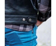 Leather Motorcycle Vest W-TEC Delasola