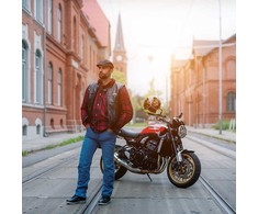 Leather Motorcycle Vest W-TEC Trabacho