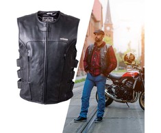 Leather Motorcycle Vest W-TEC Trabacho