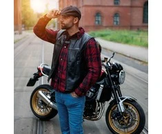 Leather Motorcycle Vest W-TEC Trabacho