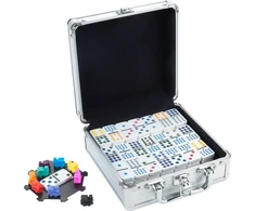 Longfield Mexican Train Double 12 domino aliuminio dėkle