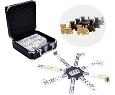 Domino Longfield Mexican Train Double 12 juodame dėkle