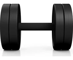 Marbo Sport Gumuotas hantelis Marbo - 15 kg, juodas