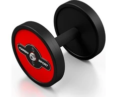 Plieninis gumuotas hantelis Marbo Sport, 32.5kg, raudonas