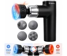 Massage Gun with Heated/Cooling Attachment inSPORTline ChillFrost • 1,800 mAh • 1,600–2,800 RPM • Up to 6 mm
