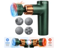 Massage Gun with Heated/Cooling Attachment inSPORTline ChillFrost • 1,800 mAh • 1,600–2,800 RPM • Up to 6 mm