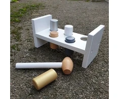 Medinis žaislas su plaktuku JaBaDaBaDo, sidabrinis