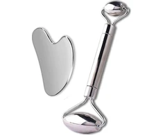 Metal Face Roller &amp; Gua Sha Set inSPORTline Comesta Set
