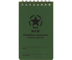 MFH Notebook waterproof small spiral binding ca. 7.5 x 13 cm