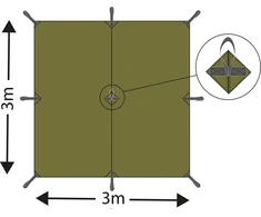 MFH Tentas „Tarp Extreme" M 95 CZ kamufliažinis apie 300 x 300 cm
