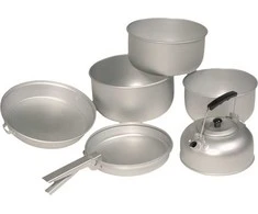 Mil-Tec ALU COOK-SET (3 COOK POTS,PAN,TEA POT)