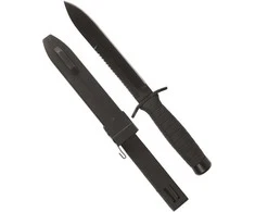 Mil-Tec Juodas COMBAT KNIFE WITH SAW AND SCABBARD