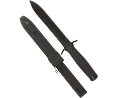Mil-Tec Juodas COMBAT KNIFE WITH SAW AND SCABBARD