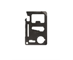 Mil-Tec Juodas SURVIVAL TOOL CARD WITH POUCH