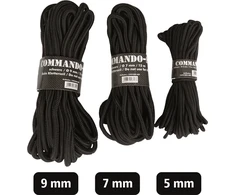 Mil-Tec Komando virvė, juoda 5 mm (15 m)