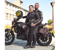 Moteriška odinė motociklininkų striukė W-TEC Juodas Heart Raptura
