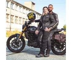 Moteriška odinė motociklininko striukė W-TEC Juodas Heart Raptura