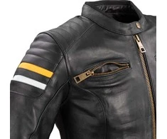 Moteriška odinė motociklininko striukė W-TEC Stripe Lady