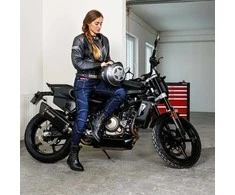 Moteriška odinė motociklininko striukė W-TEC Juodas Heart Lizza