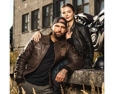 Moteriška odinė motociklininko striukė W-TEC Juodas Heart Lizza