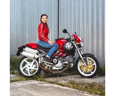 Moteriška odinė motociklininkų striukė W-TEC Umana