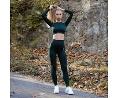 Moteriškos tamprės Boco Wear Bottle Žalias Cropped